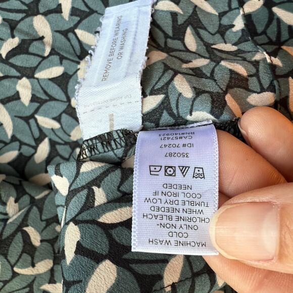 LOFT Dress Womens‎ Small Leaf Print Short Sleeve Belted Knee Length Polyester - Picture 12 of 12